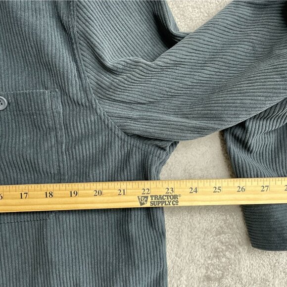 NWOT 32 Degrees Heat Men's L Gray Corduroy Button-Up Shirt Long Sleeve - Picture 5 of 10